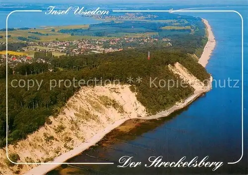 AK / Ansichtskarte Koserow_Ostseebad_Usedom Fliegeraufnahme mit Streckelsberg Koserow_Ostseebad_Usedom
