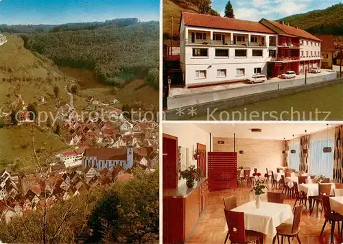 AK / Ansichtskarte Wiesensteig Hotel Pension zur Tuerkei Gaststube Panorama Wiesensteig