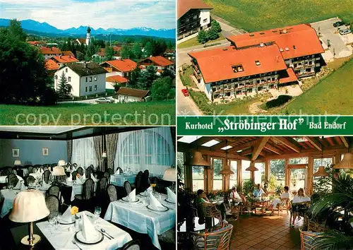 AK / Ansichtskarte Bad_Endorf Kurhotel Stroebinger Hof Gastraeume Fliegeraufnahme Bad_Endorf