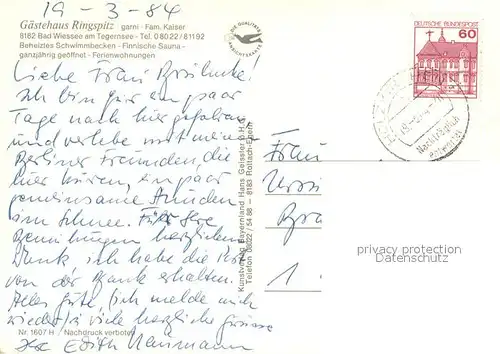 AK / Ansichtskarte Bad_Wiessee Gaestehaus Ringspitz Bad_Wiessee