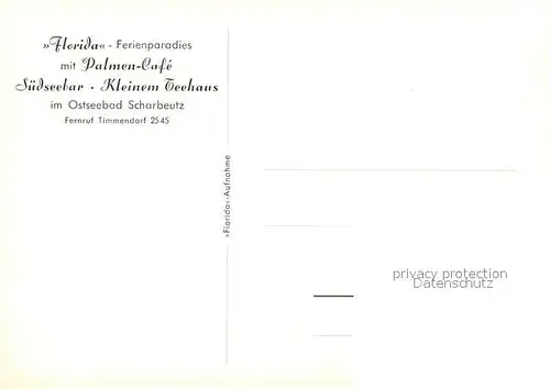 AK / Ansichtskarte Scharbeutz_Ostseebad Florida Ferienparadies Palmen Cafe Suedseebar Kleines Teehaus Scharbeutz_Ostseebad