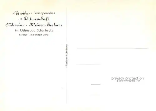 AK / Ansichtskarte Scharbeutz_Ostseebad Florida Ferienparadies Palmen Suedseebar Kleines Teehaus Scharbeutz_Ostseebad