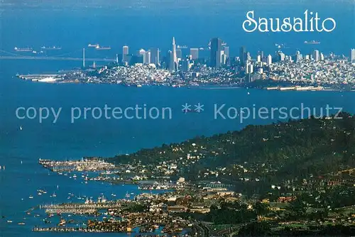 AK / Ansichtskarte Sausalito_California Panorama and San Francisco in the distance seen from the top of Mount Tamalpais 