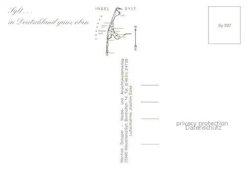 AK / Ansichtskarte Sylt Fliegeraufnahme Suedspitze im Wandel d. Zeit Sylt