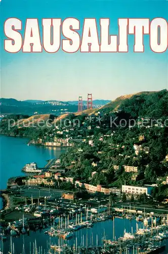 AK / Ansichtskarte Sausalito_California Fliegeraufnahme Marina Golden Gate Bridge 