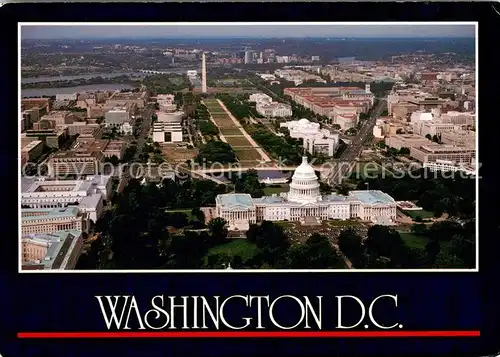 AK / Ansichtskarte Washington__DC Aerial view of US Capitol and the city in background 