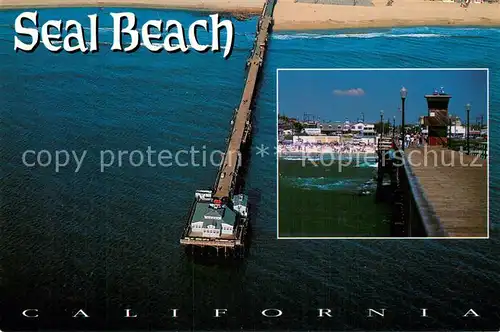 AK / Ansichtskarte Seal_Beach_California Fliegeraufnahme Seal Beach Pier Rubys Restaurant 