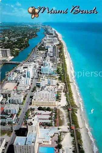 AK / Ansichtskarte Miami_Beach Fliegeraufnahme Beach and Waterway to the Fontainebleau 
