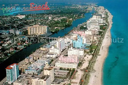 AK / Ansichtskarte Miami_Beach Fliegeraufnahme Hotels along the Oceanfront 
