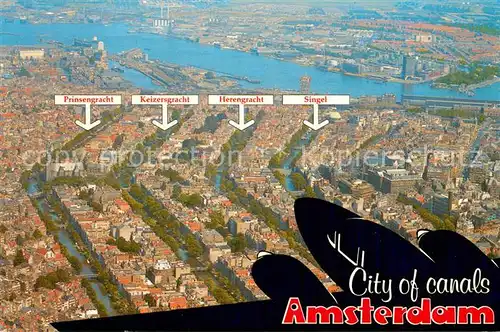 AK / Ansichtskarte Amsterdam__NL City of canals luchtopname van het centrum 