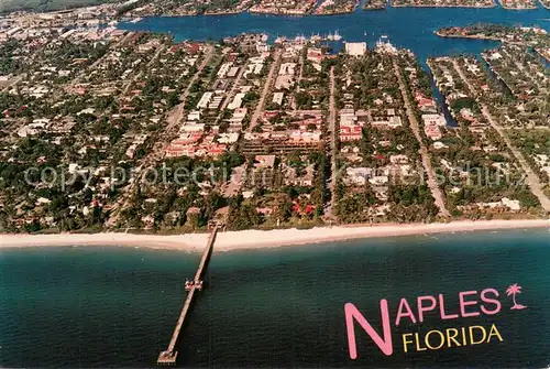 AK / Ansichtskarte Naples_Florida Fliegeraufnahme fishing pier with Old Naples 