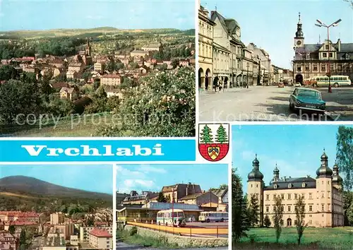AK / Ansichtskarte Vrchlabi_Hohenelbe_Czechia Celkovy pohled Gottwaldovo namesti Vystavba Autobusove nadrazi Zamek 
