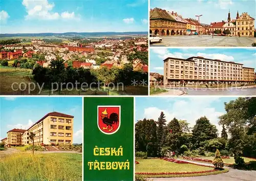 AK / Ansichtskarte Ceska_Trebova Celkovy pohled Namesti Sbratreni dborne uciliste zeleznicni Nove namesti Sad Javorka Ceska Trebova