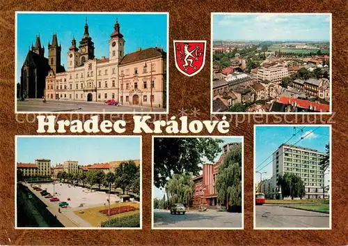 AK / Ansichtskarte Hradec_Kralove_Koeniggraetz Zizkovo namesti Celkovy pohled z Bile veze Gottwaldovo namesti Muzeum Hotel Alessandria 