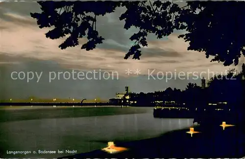 AK / Ansichtskarte Langenargen_Bodensee bei Nacht Langenargen Bodensee