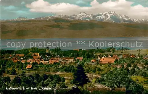 AK / Ansichtskarte Kressbronn_Bodensee Saentis und Altmann Fliegeraufnahme Kressbronn Bodensee