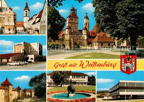 AK / Ansichtskarte Weissenburg__Bayern Kirche Wuelzburg Stadtmauer Kurpark Schule 
