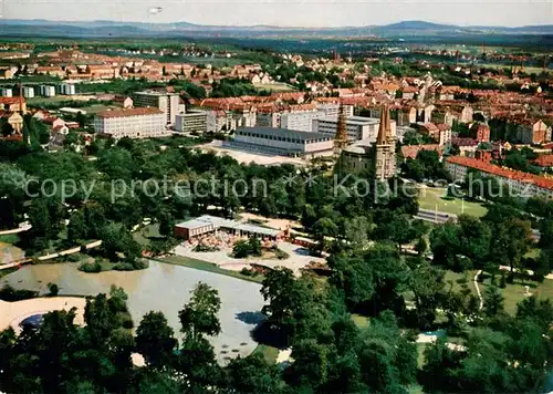 AK / Ansichtskarte Nuernberg Stadtpark mit Gaststaetten und Messehallen Nuernberg