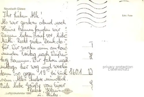 AK / Ansichtskarte Neustadt Glewe Fliegeraufnahme Teilansicht Neustadt Glewe