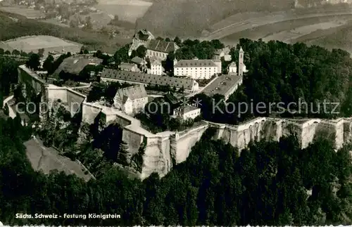 AK / Ansichtskarte Koenigstein_Saechsische_Schweiz Fliegeraufnahme Festung Koenigstein Koenigstein_Saechsische