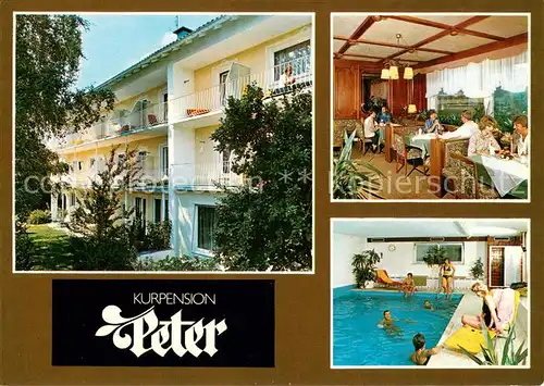 AK / Ansichtskarte Bad_Woerishofen Kurpension Peter Gastraum Hallenbad Bad_Woerishofen