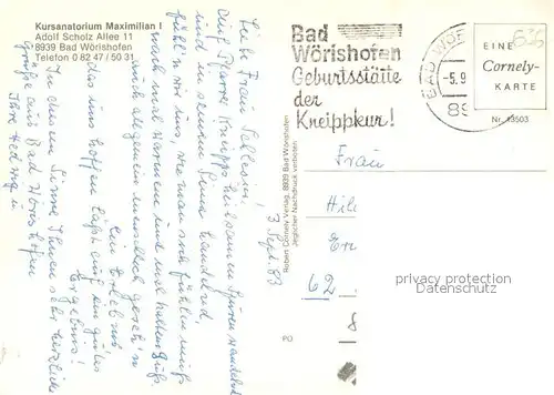 AK / Ansichtskarte Bad_Woerishofen Kursanatorium Maximilian I Bad_Woerishofen