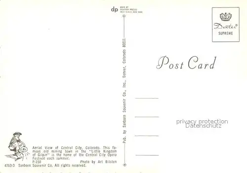 AK / Ansichtskarte Central_City_Colorado Aerial view Central_City_Colorado