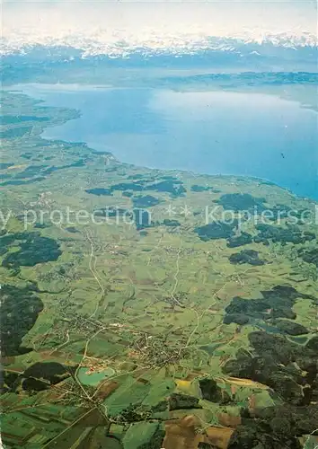AK / Ansichtskarte Salem_Baden Fliegeraufnahme mit Bodensee Salem_Baden