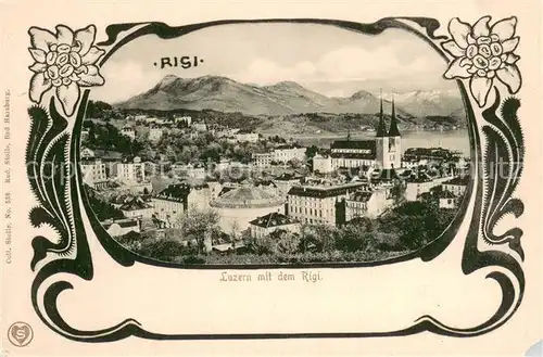 AK / Ansichtskarte Luzern__LU Teilansicht m. Rigi 