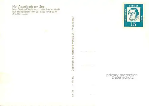 AK / Ansichtskarte Hollenstedt Hof Appelbeck am See Hollenstedt
