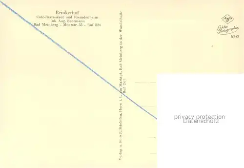 AK / Ansichtskarte Bad_Meinberg Beinkerhof Cafe Restaurant Fremdenheim Bad_Meinberg