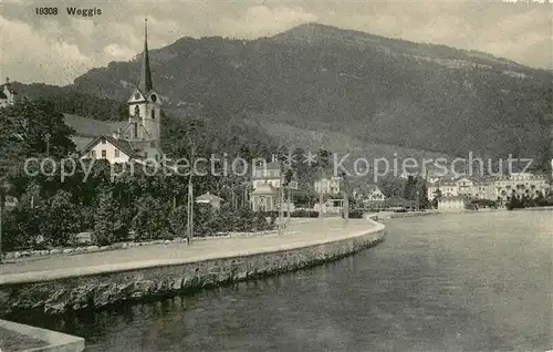 AK / Ansichtskarte Weggis_Vierwaldstaettersee Teilansicht m. See Weggis_Vierwaldstaettersee