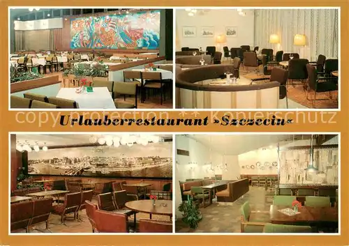 AK / Ansichtskarte Szczecin_Stettin FDGB Urlauberestaurant Szczecin Speiserestaurant Odra Cafe Malina Verbinder Bierstube Gryl Szczecin_Stettin