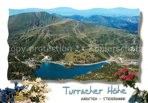 AK / Ansichtskarte Turracherhoehe_1783m_Kaernten_Steiermark Fliegeraufnahme mit Rinsennock 