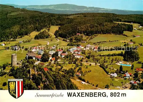 AK / Ansichtskarte Waxenberg_Oberneukirchen Fliegeraufnahme mit Ruine Waxenberg Waxenberg Oberneukirchen
