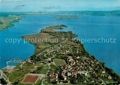 AK / Ansichtskarte Radolfzell_Bodensee Fliegeraufnahme mit Halbinsel Mettnau Insel Reichenau und Gnadensee  Radolfzell Bodensee