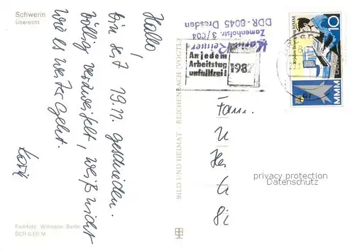 AK / Ansichtskarte Schwerin__Mecklenburg Fliegeraufnahme mit Kirche 