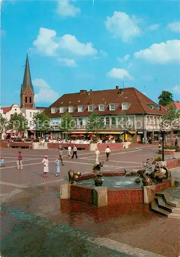AK / Ansichtskarte Lingen_Ems Markt mit Fabelbrunnen Lingen_Ems
