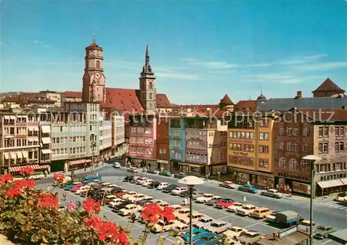AK / Ansichtskarte Stuttgart Marktplatz und Stiftskirche Stuttgart