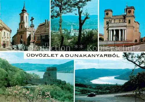 AK / Ansichtskarte Dunakanyar_HU Donauknie Kirche Schloss Panorama 