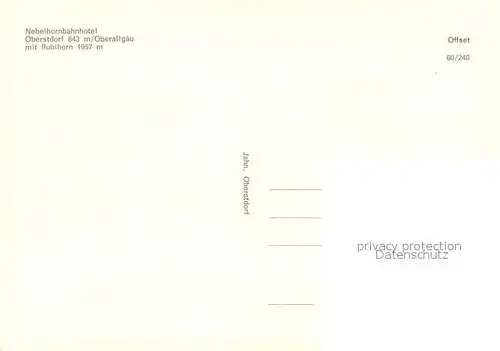AK / Ansichtskarte Oberstdorf Nebelhornbahnhotel mit Rubihorn Oberstdorf