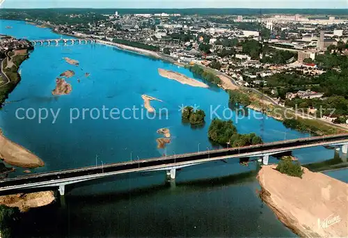 AK / Ansichtskarte Blois_41 Les deux ponts sur la Loire et vue aerienne sur la ville 