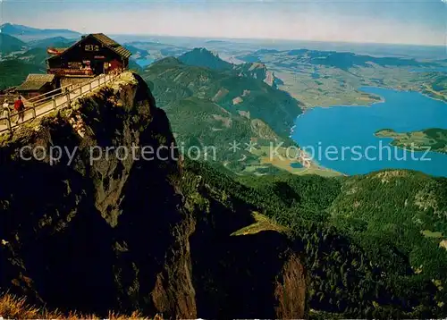 AK / Ansichtskarte Himmelspforte Huette1783m_Schafberg Blick auf Mondsee Zellersee und Fuschlsee 