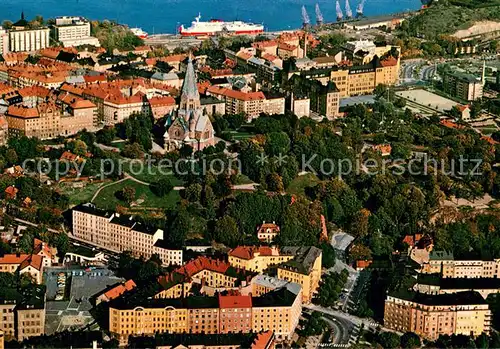 AK / Ansichtskarte Stockholm Sofia Kyrka Fliegeraufnahme Stockholm