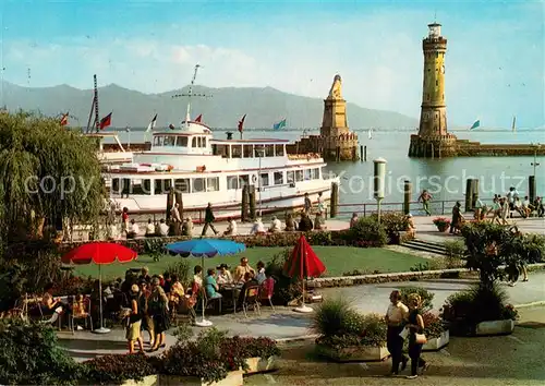 AK / Ansichtskarte Lindau_Bodensee Hafenpartie Faehre  Lindau Bodensee