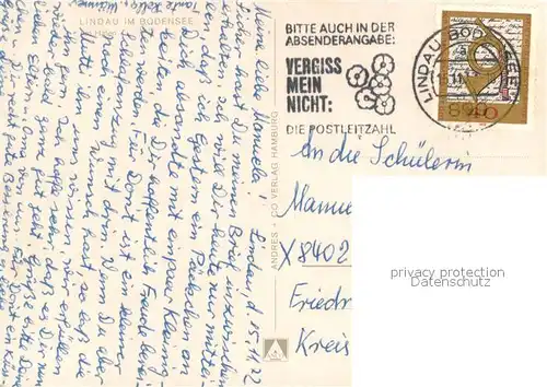 AK / Ansichtskarte Lindau_Bodensee Hafenpartie Faehre  Lindau Bodensee