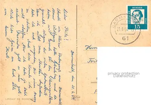 AK / Ansichtskarte Lindau_Bodensee Fliegeraufnahme Lindau Bodensee