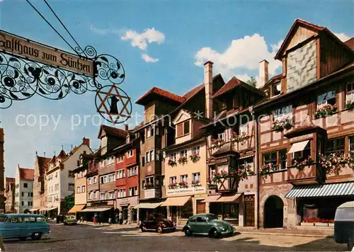 AK / Ansichtskarte Lindau_Bodensee Hauptstrasse Wirtshausschild Lindau Bodensee