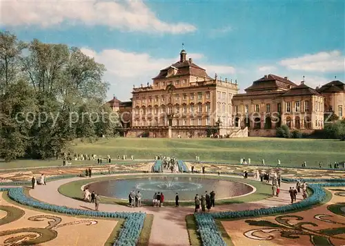 AK / Ansichtskarte Ludwigsburg__Wuerttemberg Gartenschau Bluehendes Barock Die Planie mit Altem Fuerstenbau des Schlosses 