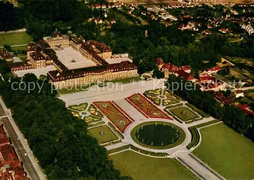 AK / Ansichtskarte Ludwigsburg__Wuerttemberg Gartenschau Bluehendes Barock Die Planie mit Altem Fuerstenbau des Schlosses  
